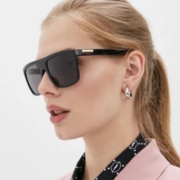 Gucci Women Sunglasses Black Grey Anti-Reflective Rectangle GG0748S 001 NEW - Picture 11 of 11